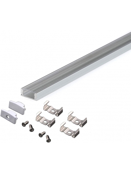 profilo in alluminio cc-32 2 metri trasparente 2107 - Elettroluce Store