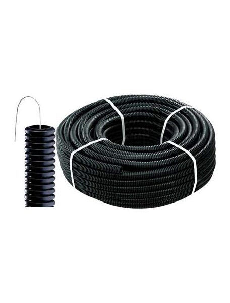 corrugato elettrico flessibile diametro 25 pieghevole nero con tirafilo  matassa da 50 metri - Elettroluce Store